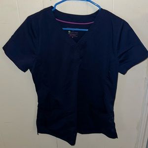 Medium Navy Blue Purple Label Scrub Top